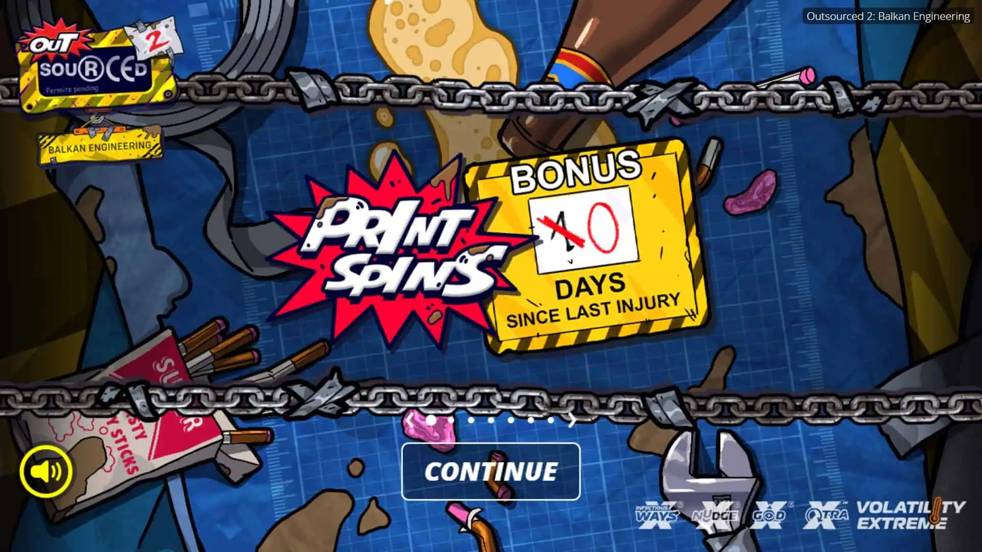 Outsourced 2 - Balkan Engineering slot intro screen