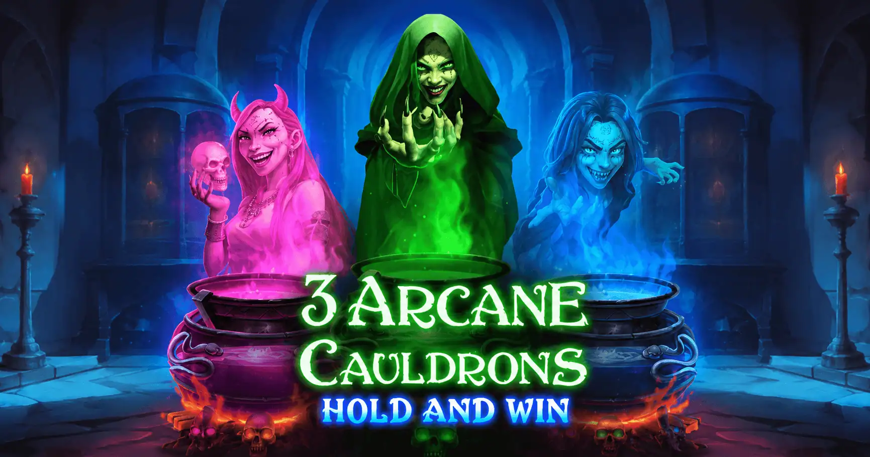 3 Arcane Cauldrons Slot by NowNow Gaming Free Play slot cover image