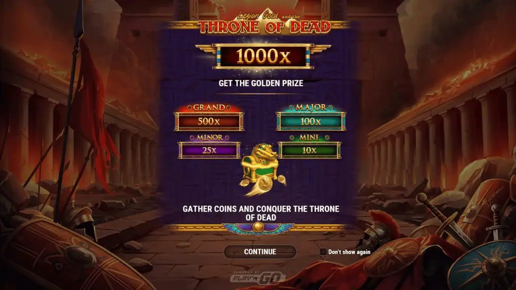 Playn go legion gold and the throne of dead intro screen