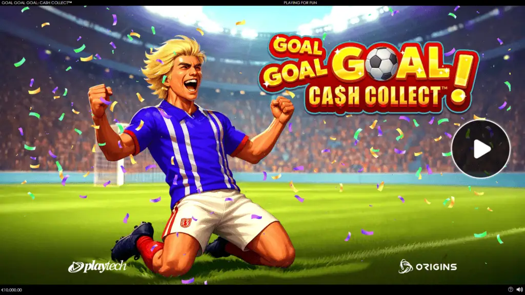 Playtech goal goal goal cash collect intro screen