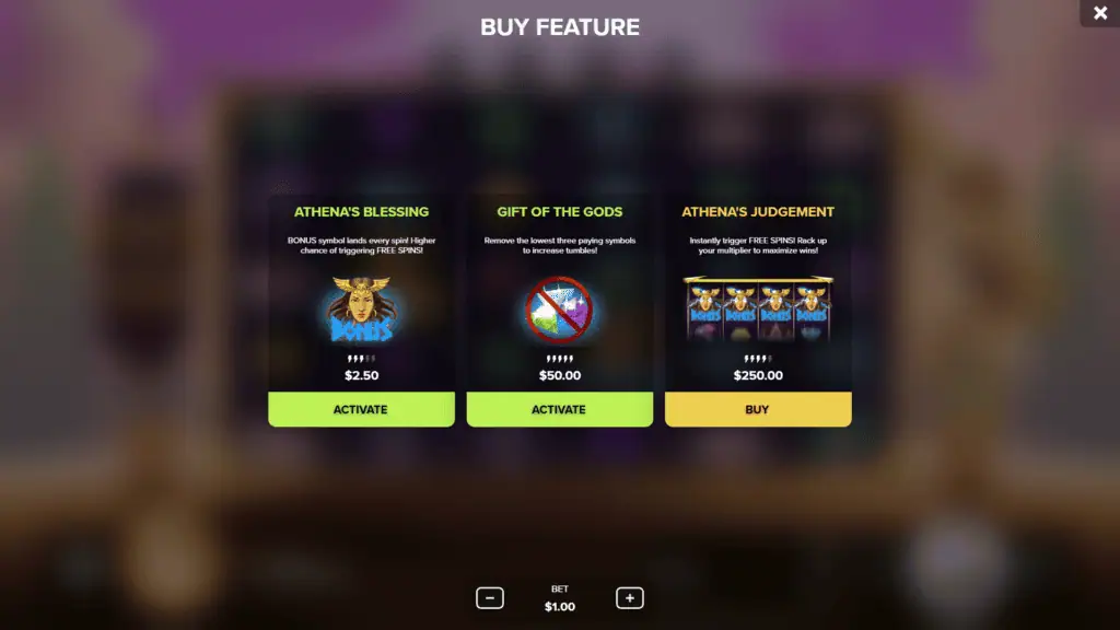 Twist gaming gates of athena bonus buy