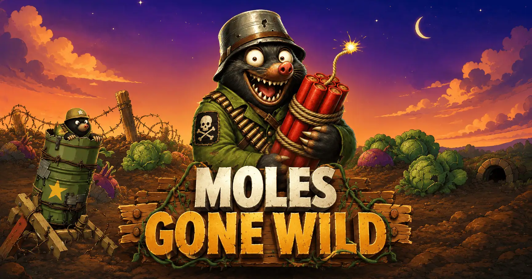 Moles Gone Wild Slot by 1000 Lakes Studios Demo slot cover image