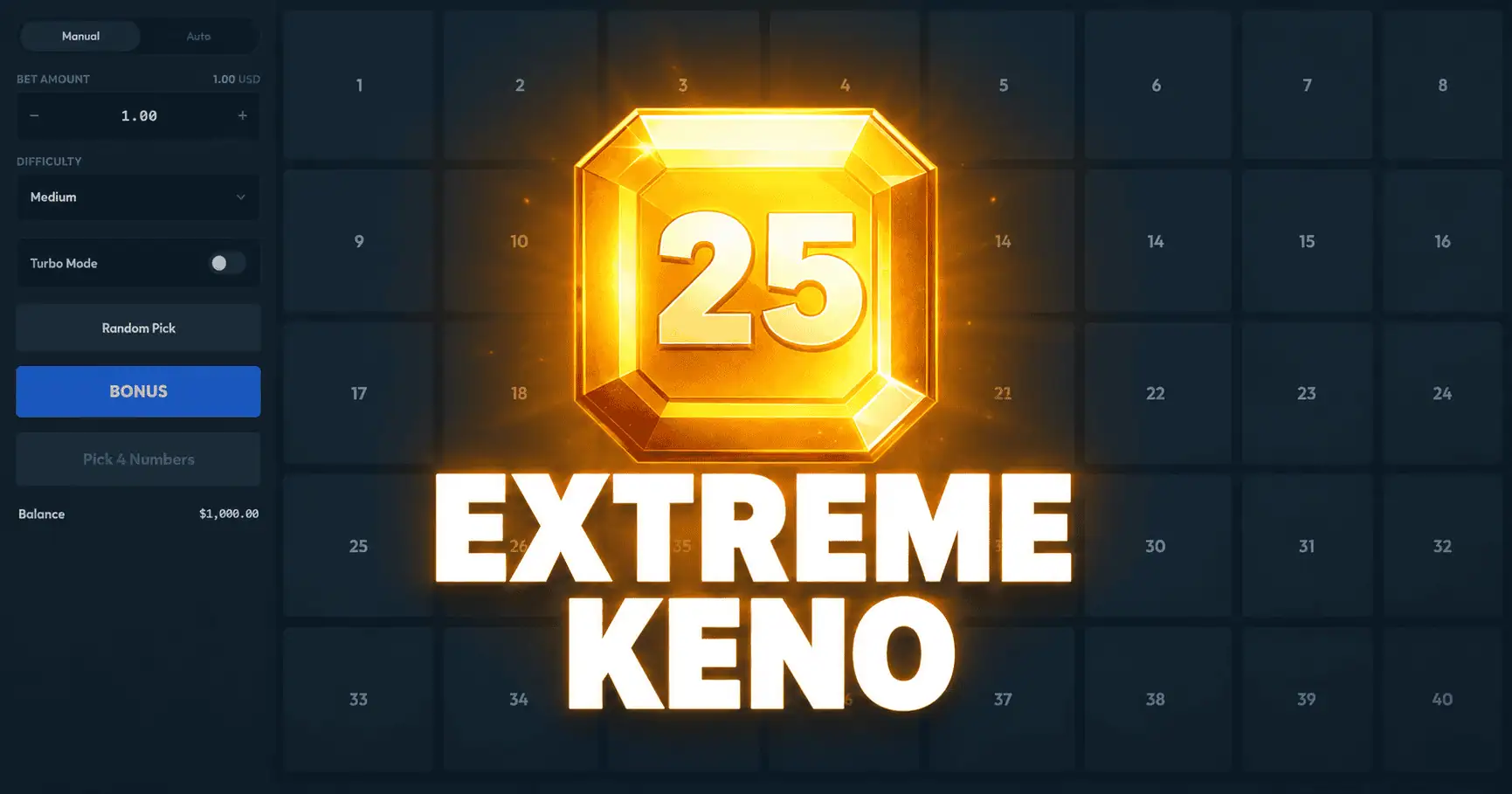 Extreme Keno Slot by Bolly Games Demo slot cover image
