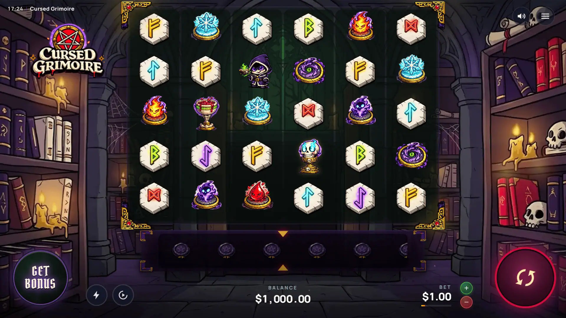Cursed Grimoire Slot by Darkbyte Free Play slot cover image
