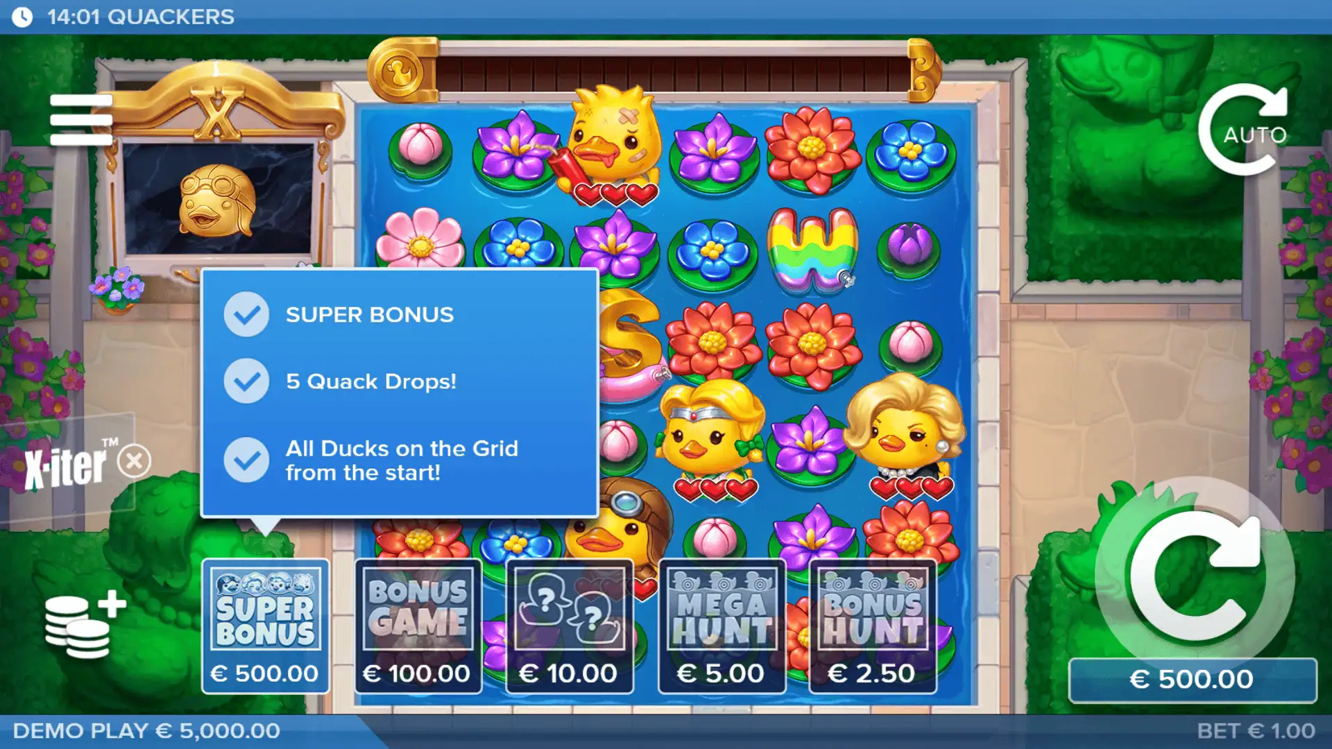 Quackers bonus buy menu