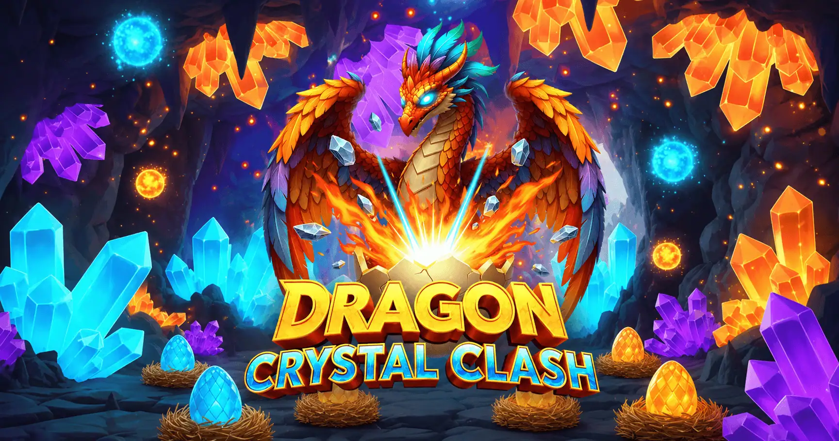 Dragon Crystal Clash Slot by Golos Games Free Play slot cover image
