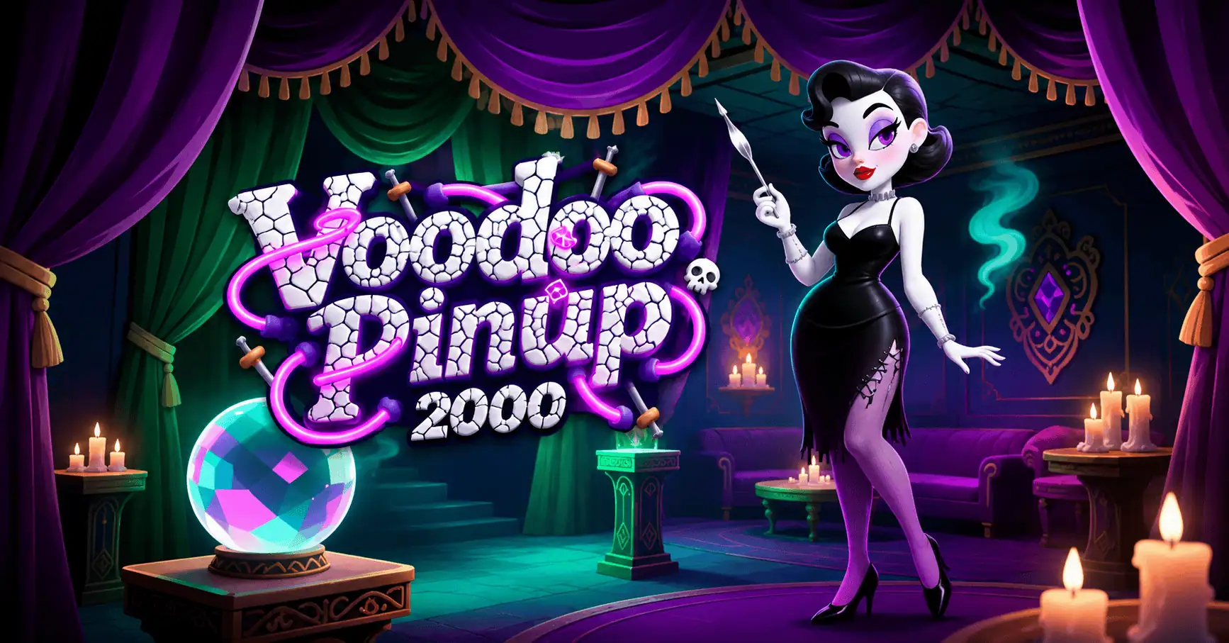 Voodoo Pinup 2000 Slot by Golos Games Free Play slot cover image