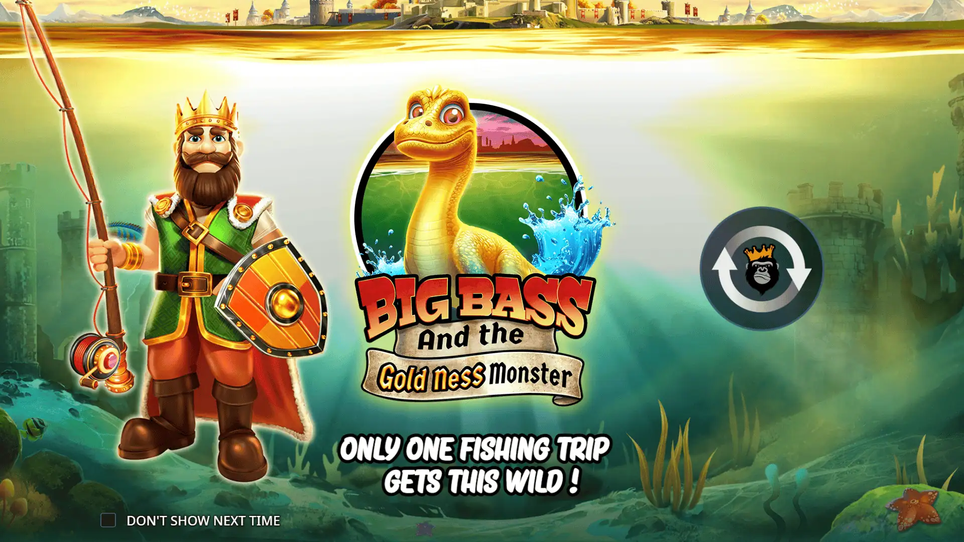 Big Bass and the Gold Ness Monster slot intro screen