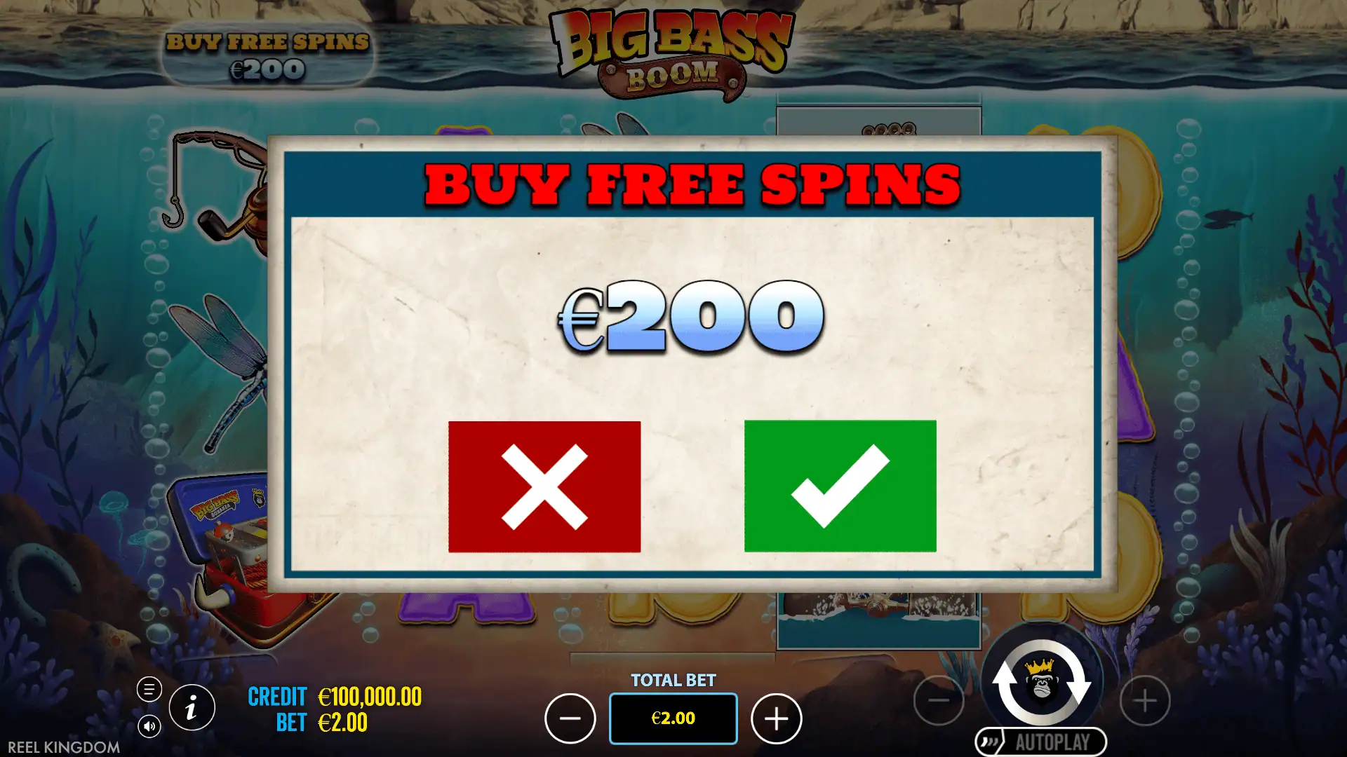 Big Bass BOOM bonus buy menu