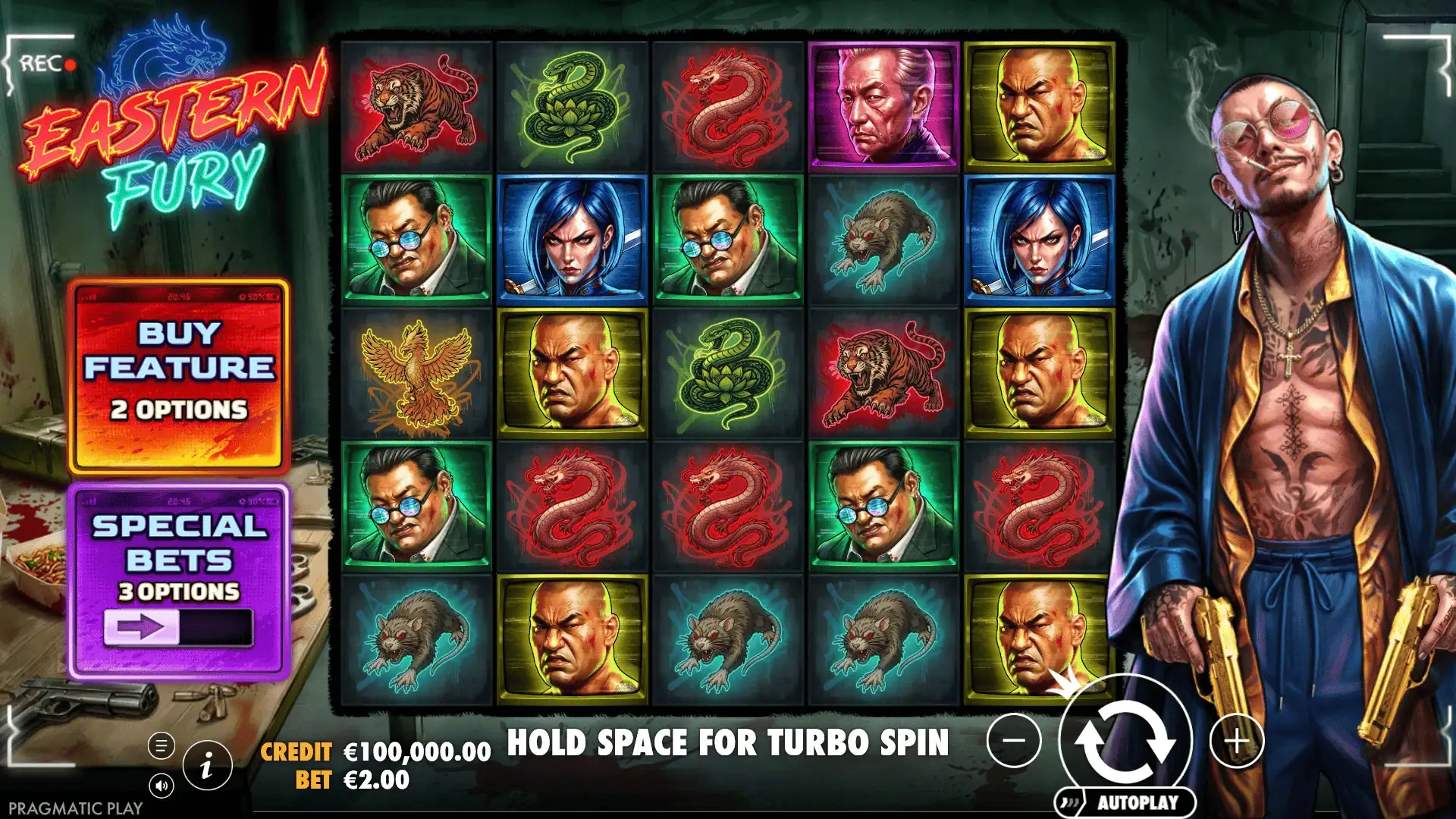 Eastern Fury slot gameplay reels