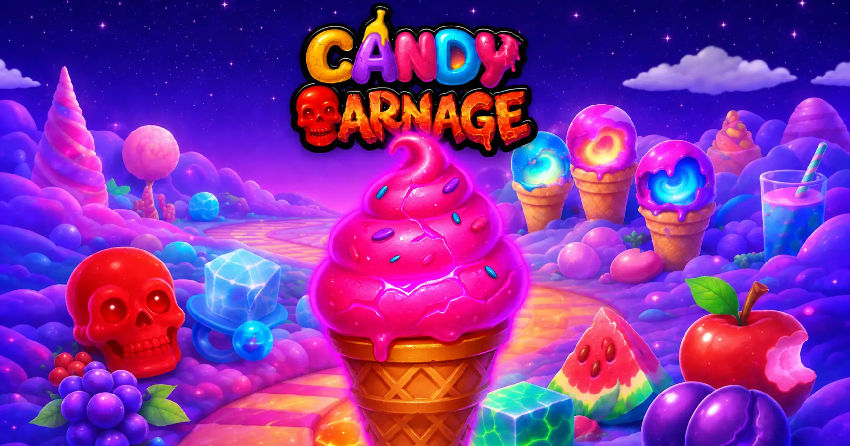 Candy Carnage Slot by Shift Gaming Free Play slot cover image