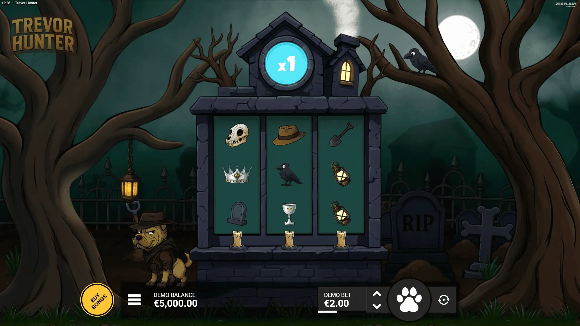 Trevor Hunter slot gameplay reels
