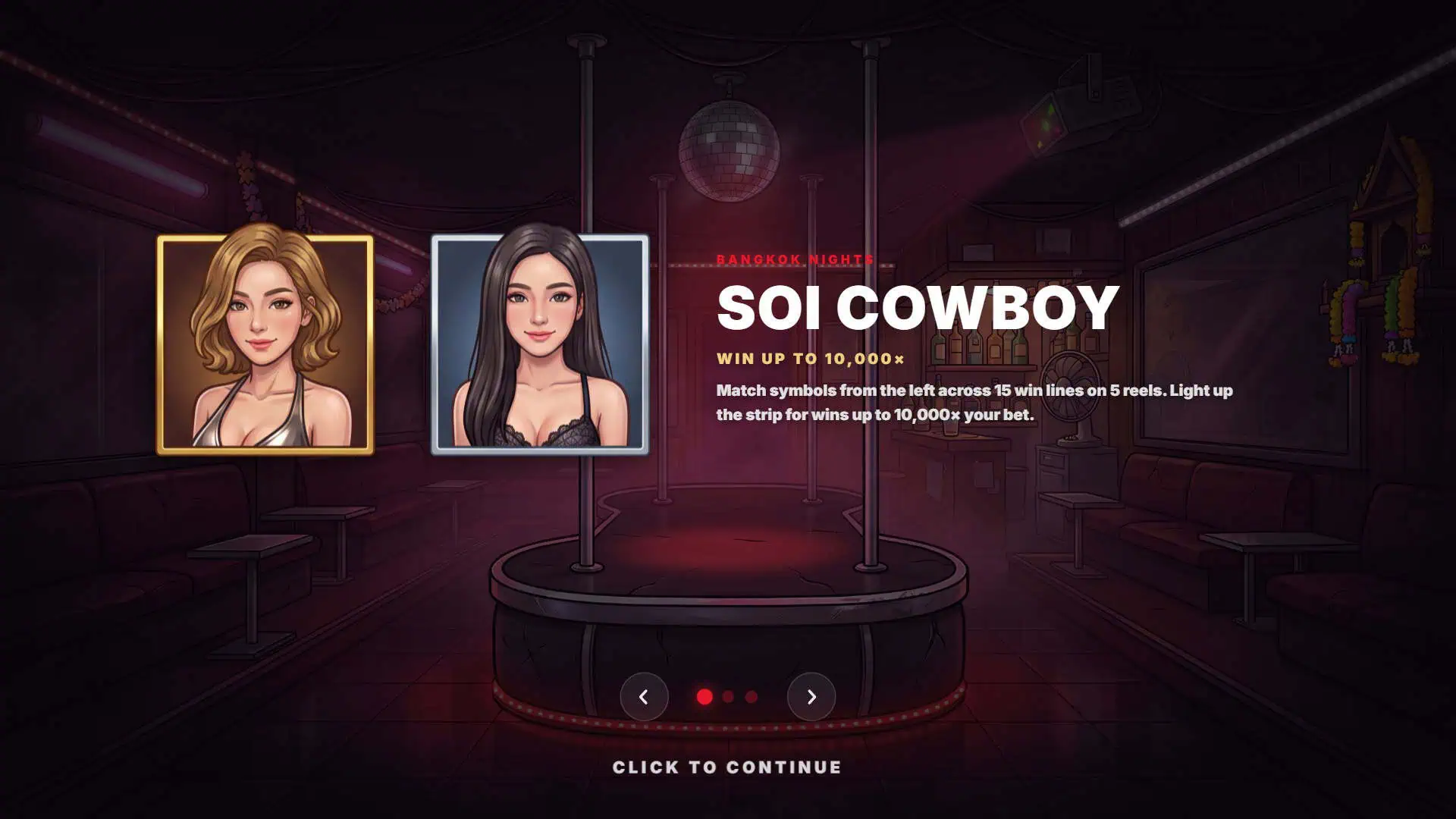 Soi Cowboy slot intro screen