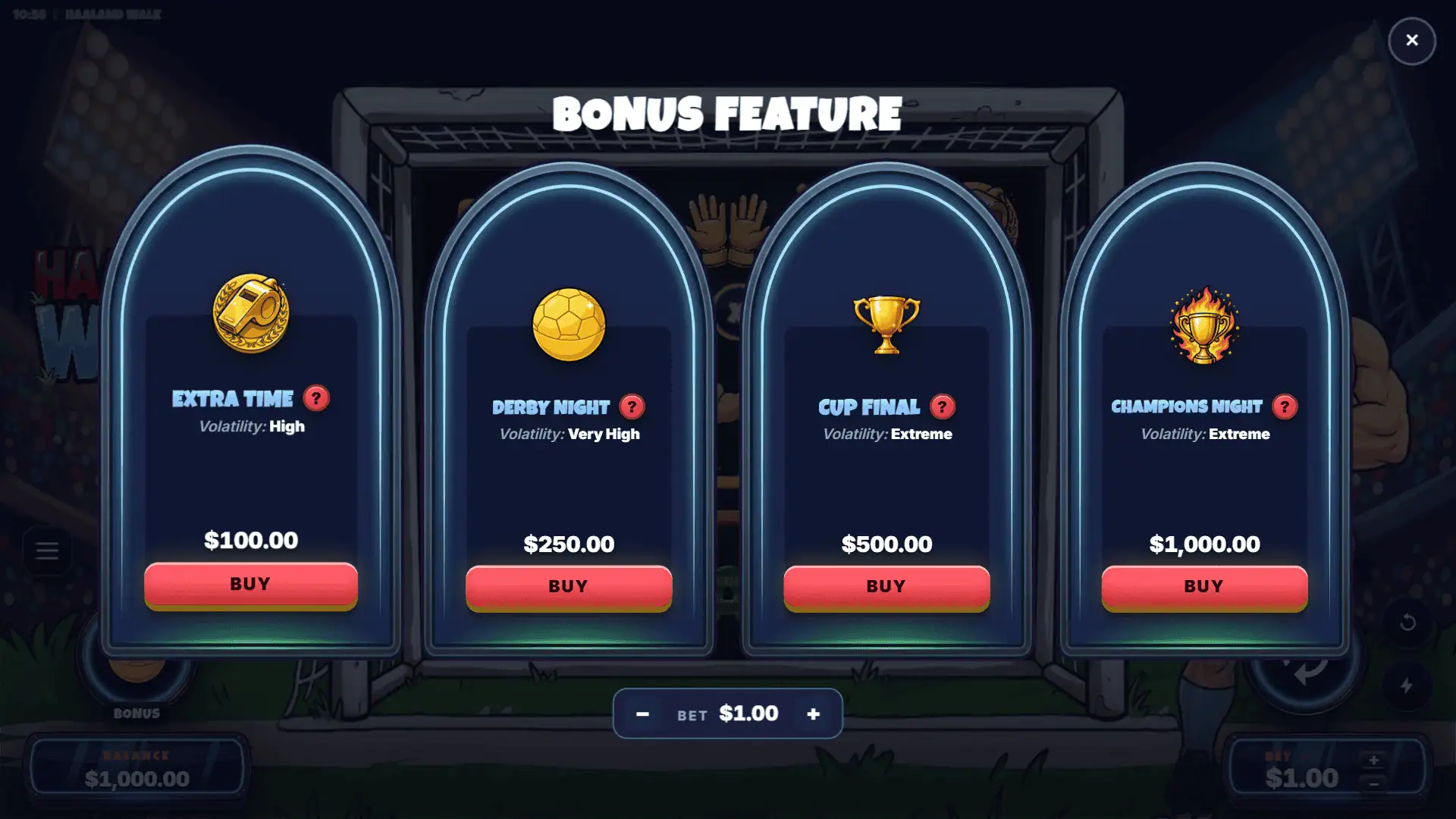 Haaland Walk bonus buy menu