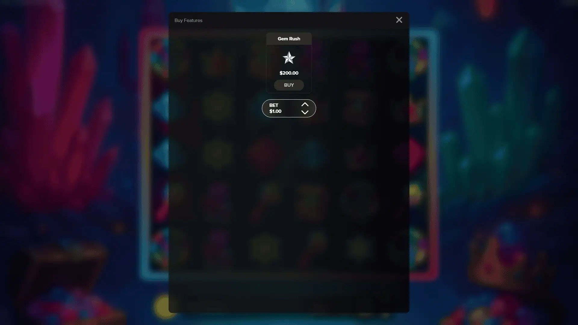 GemBurst Rush bonus buy menu