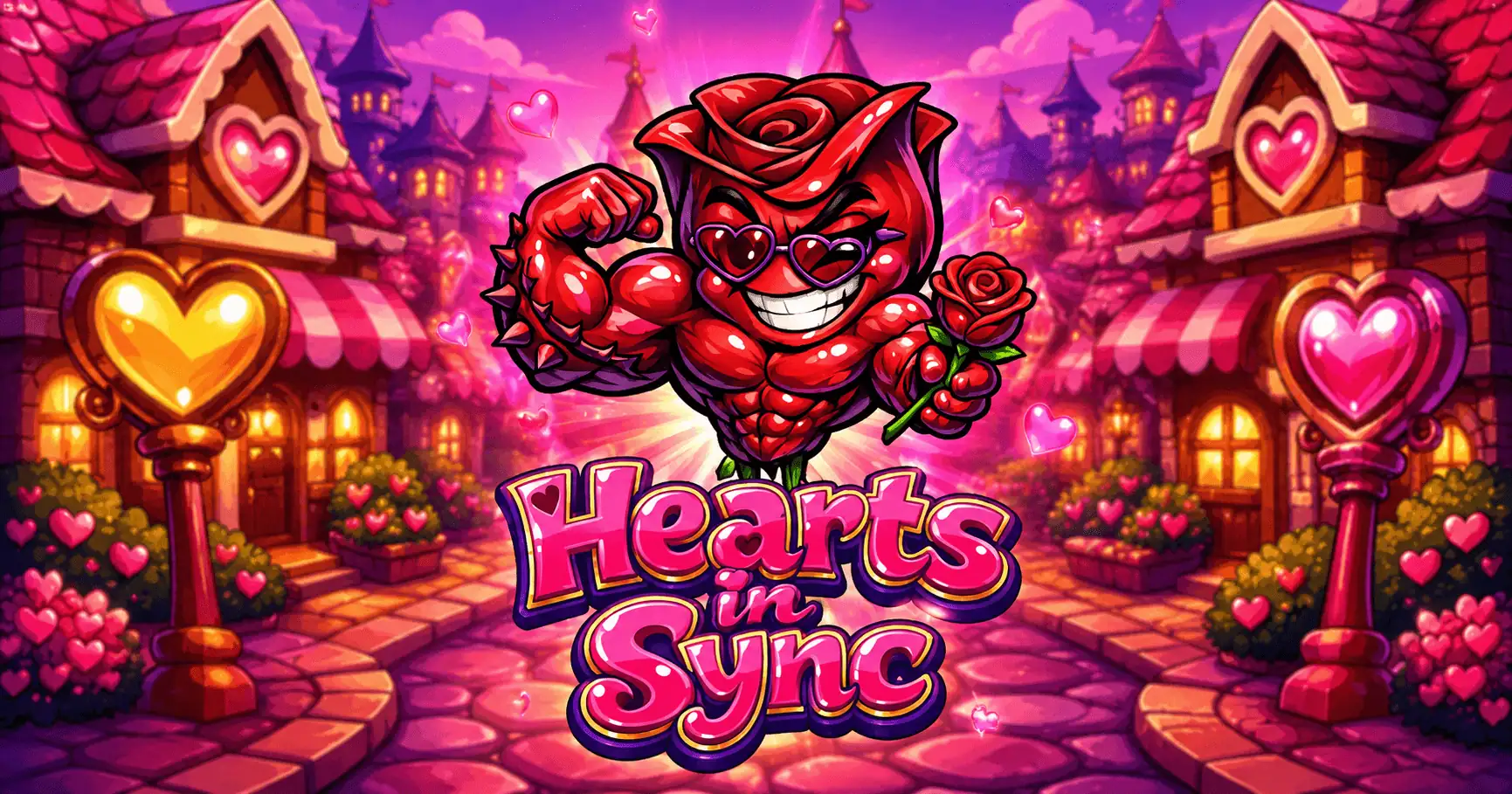 Hearts In Sync Slot Demo by 111 Light Productions slot cover image