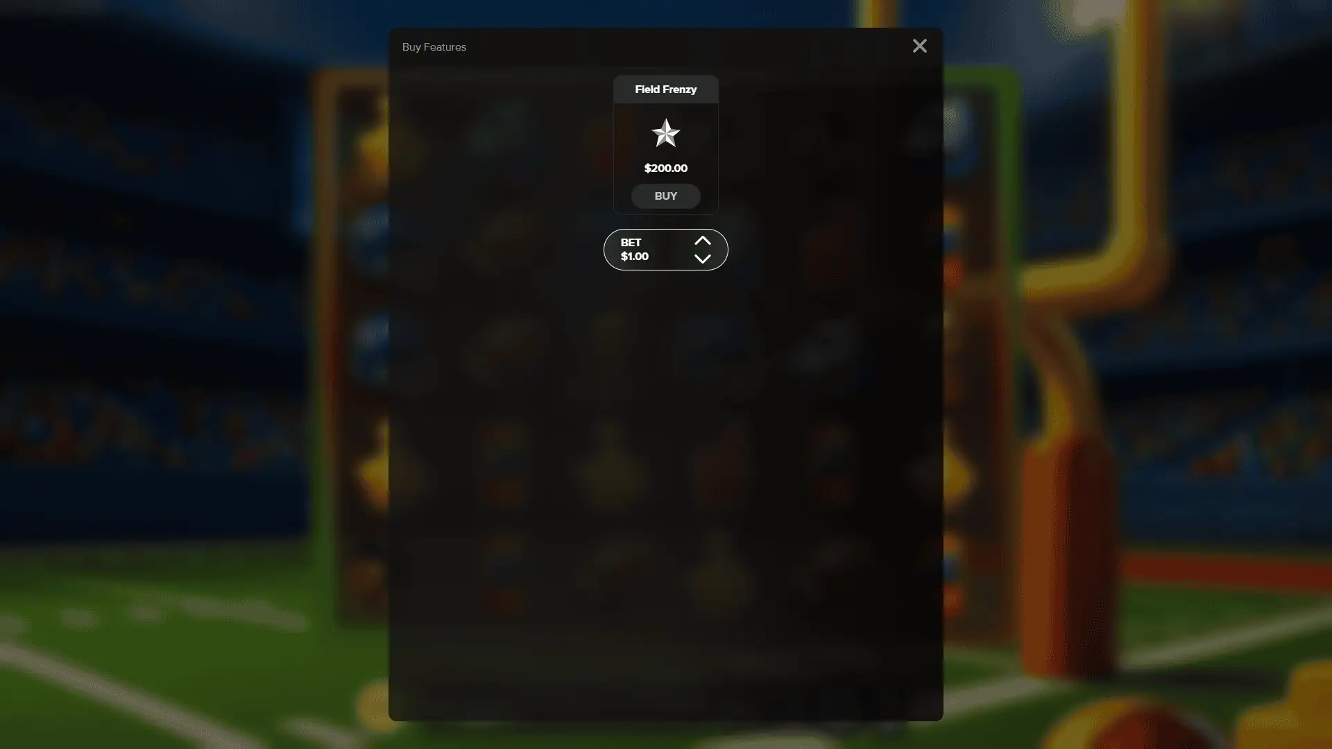 NFL Touchdown bonus buy menu