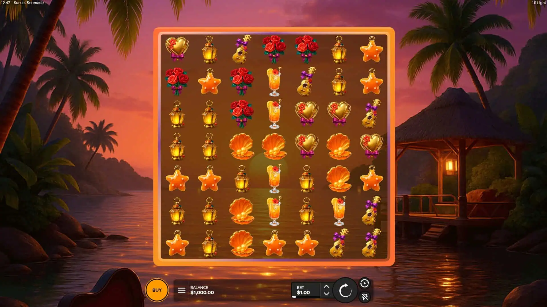 Sunset Serenade slot gameplay reels