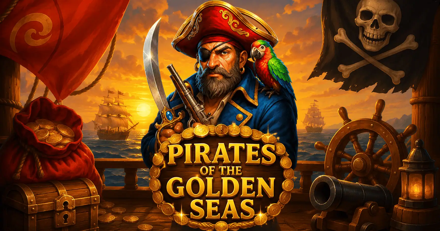 Pirates of the Golden Seas Slot Demo by 1 Spin Interactive slot cover image