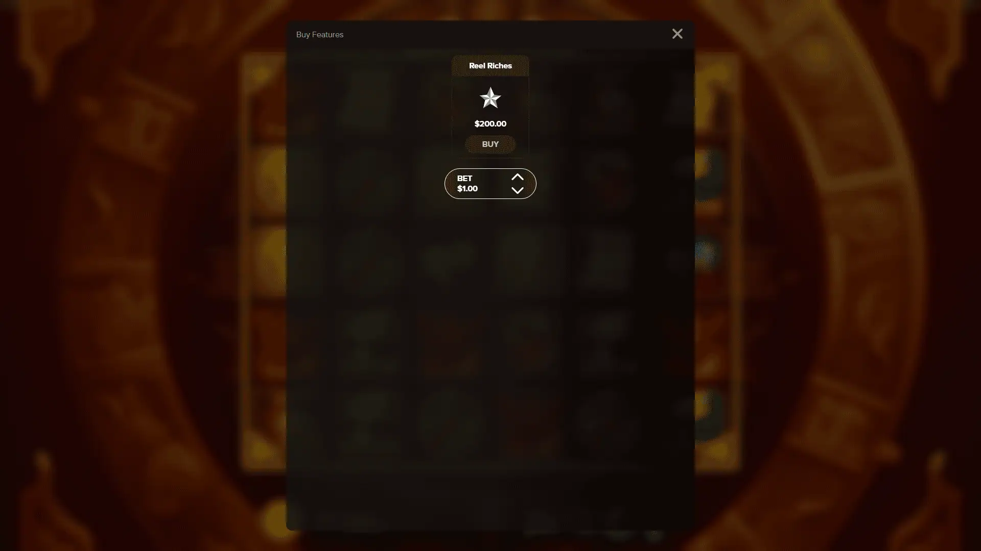 Reels of Fortune bonus buy menu