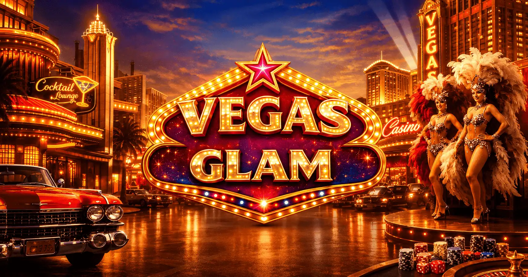 Vegas Glam Slot Demo by 1 Spin Interactive slot cover image