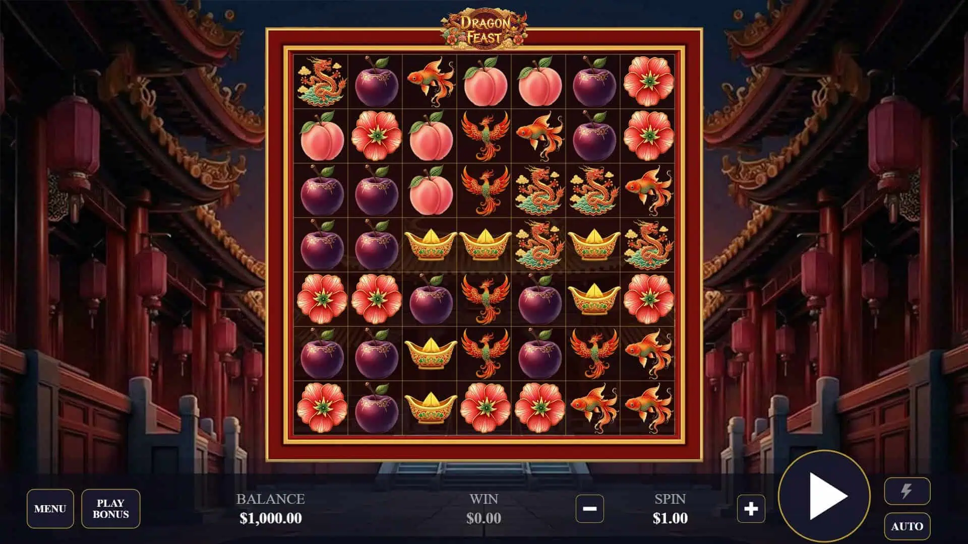 Dragon Feast slot gameplay reels