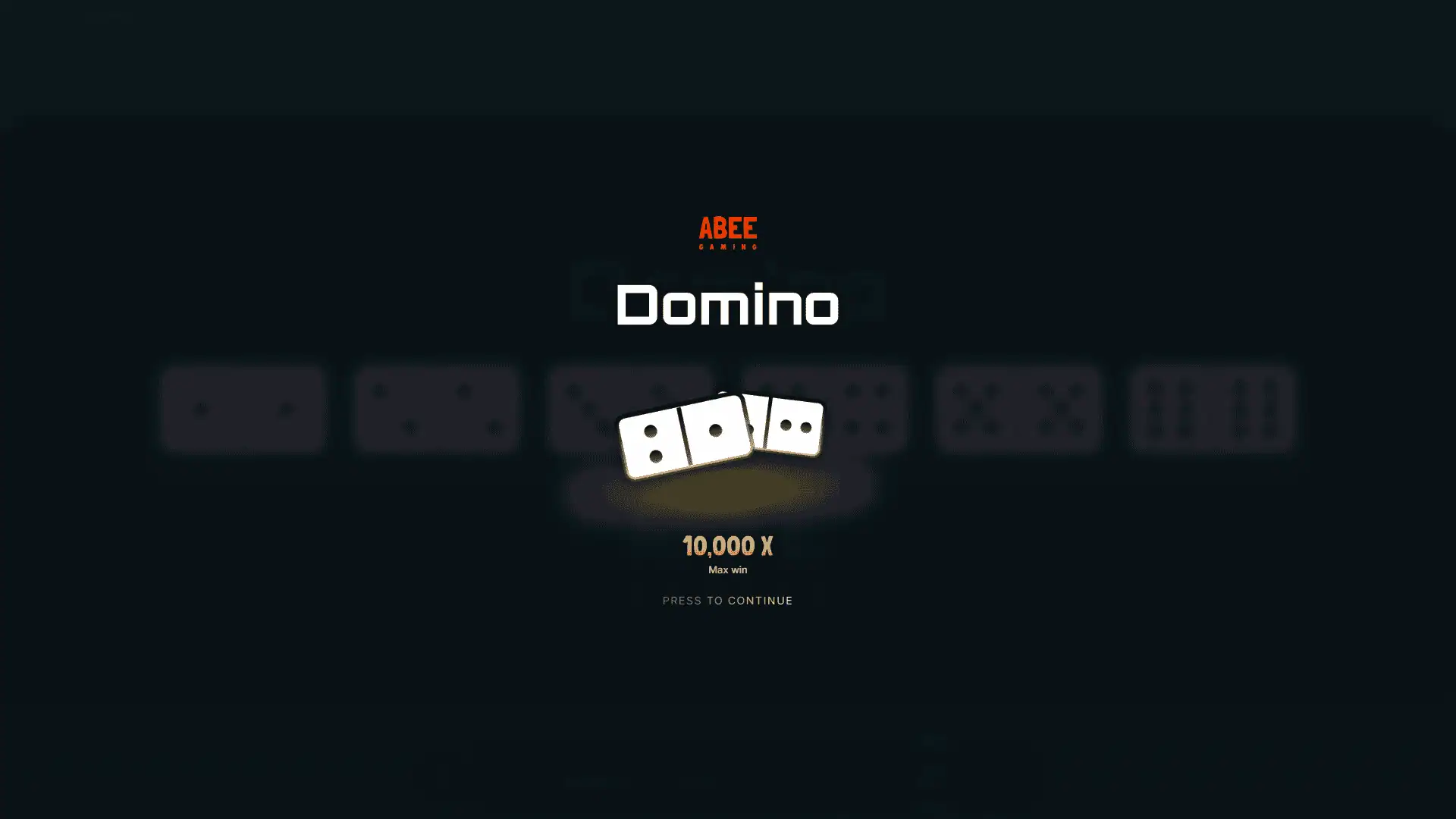 Domino slot intro screen