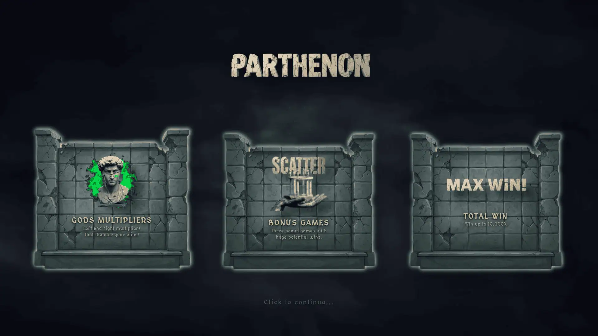 Parthenon slot intro screen