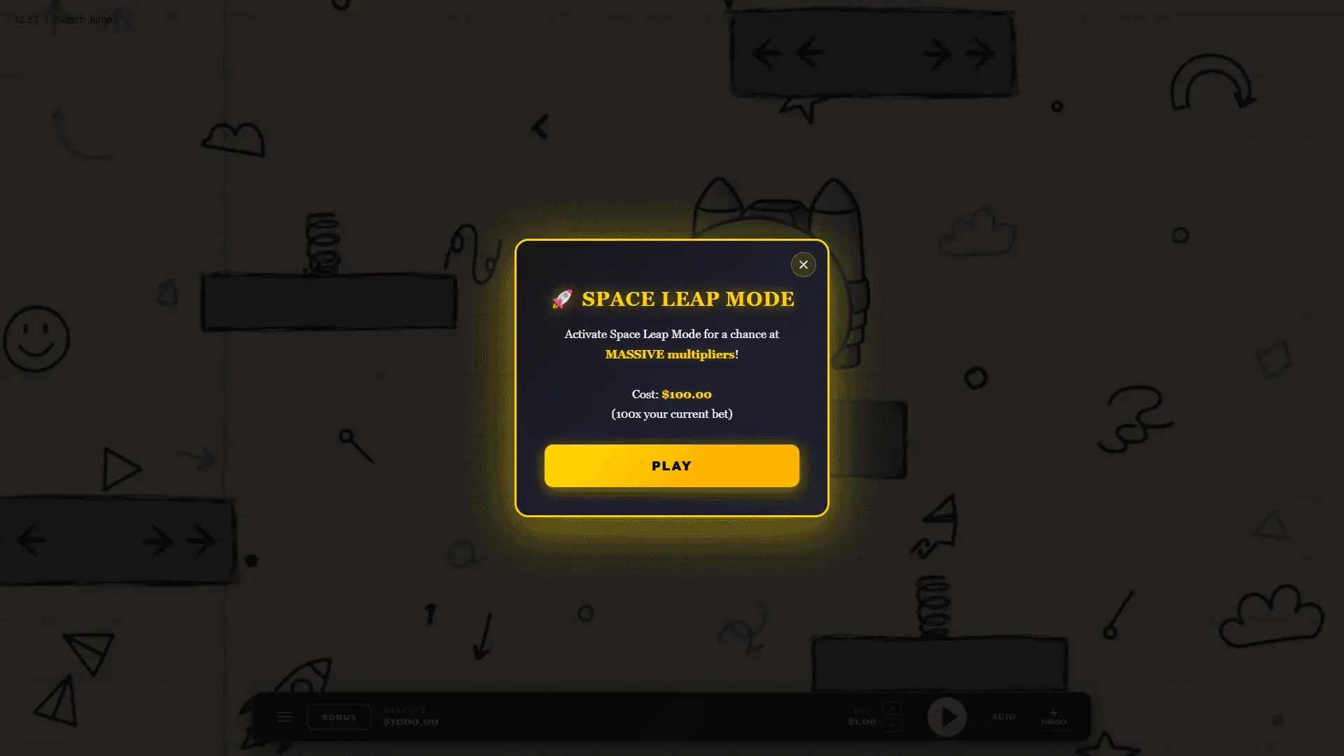 Sketch Jump bonus buy menu