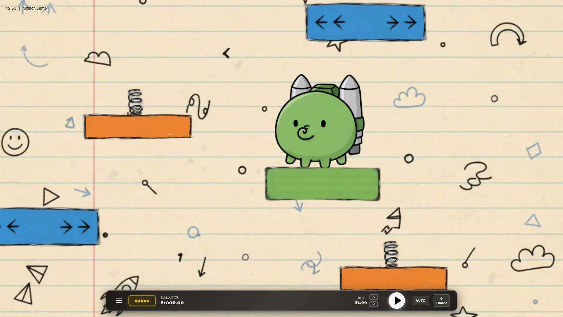 Sketch Jump slot gameplay reels
