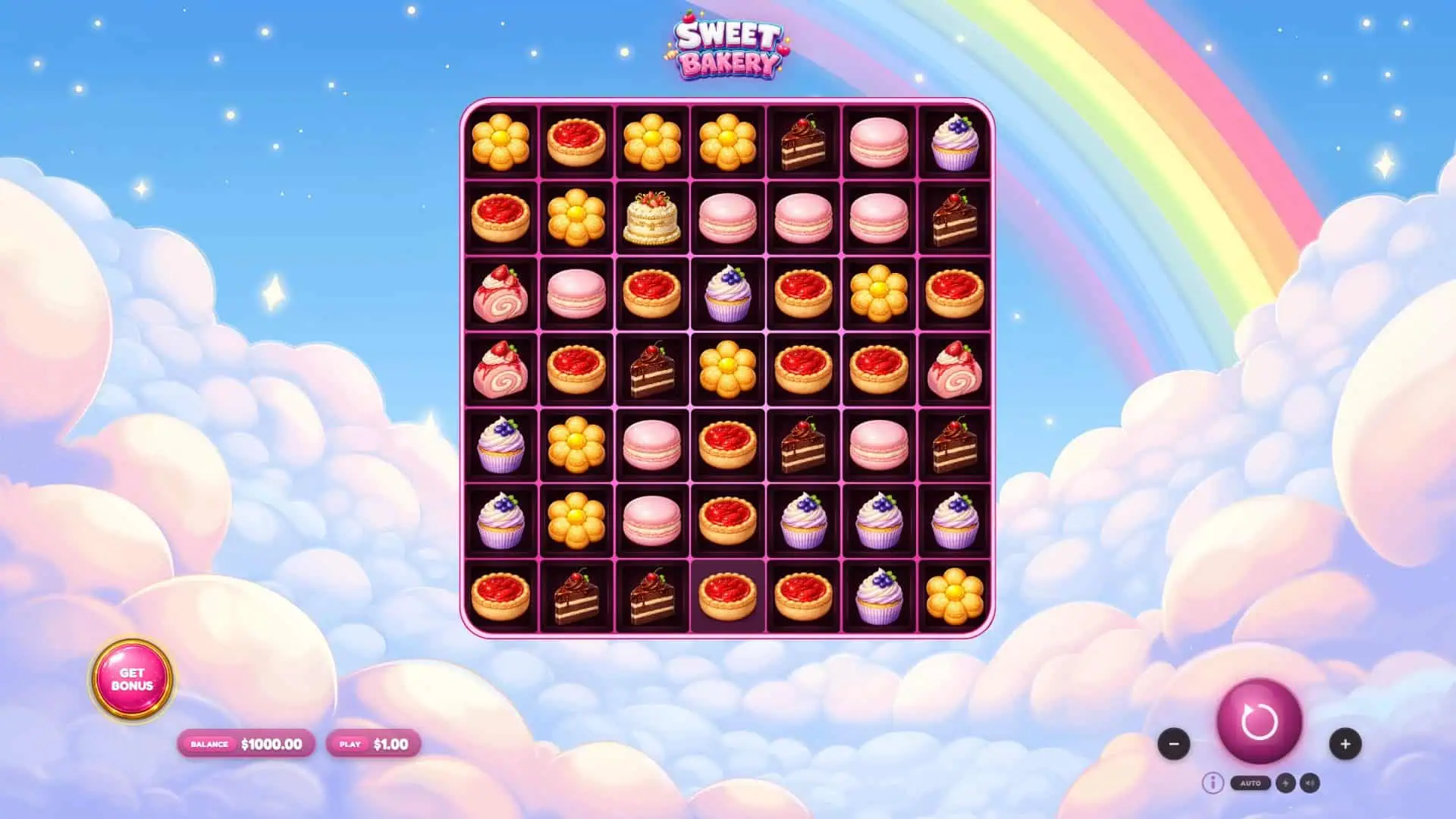 Sweet Bakery Cluster Pays slot gameplay reels