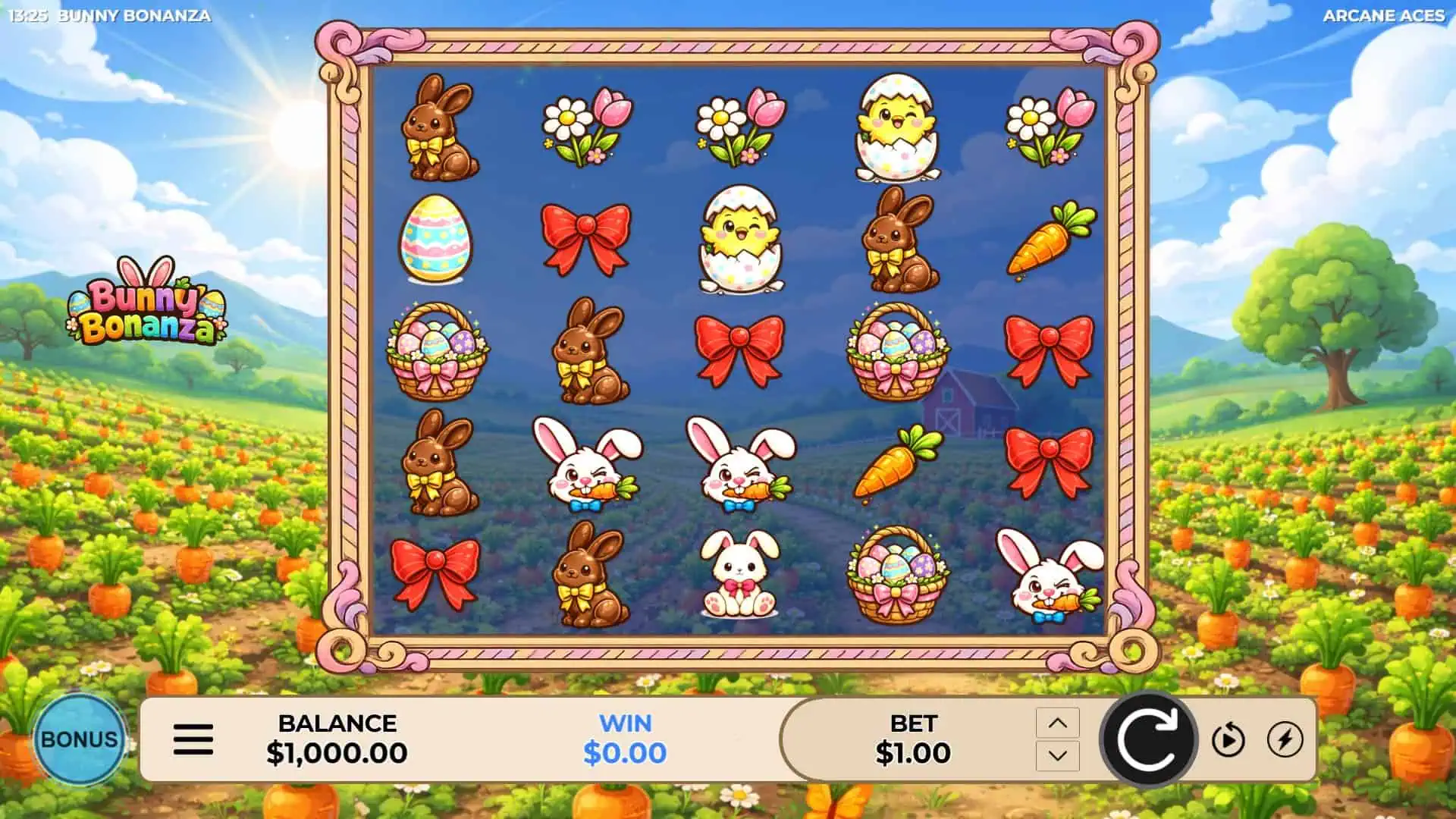 Bunny Bonanza slot gameplay reels