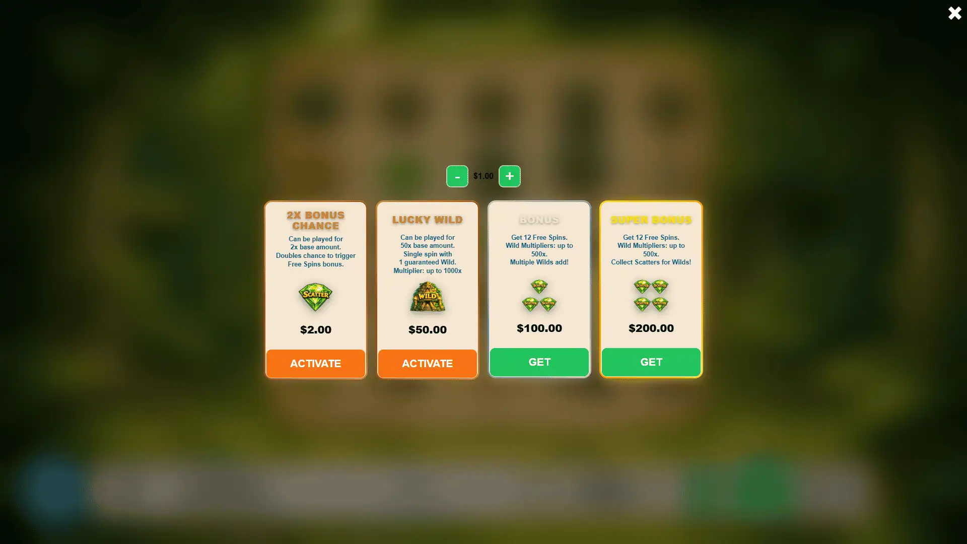 Jambara bonus buy menu