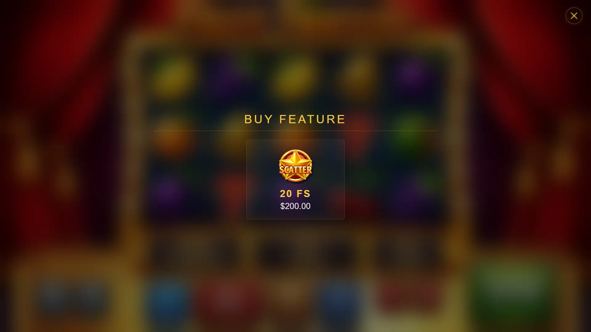 Fruit Fortune bonus buy menu