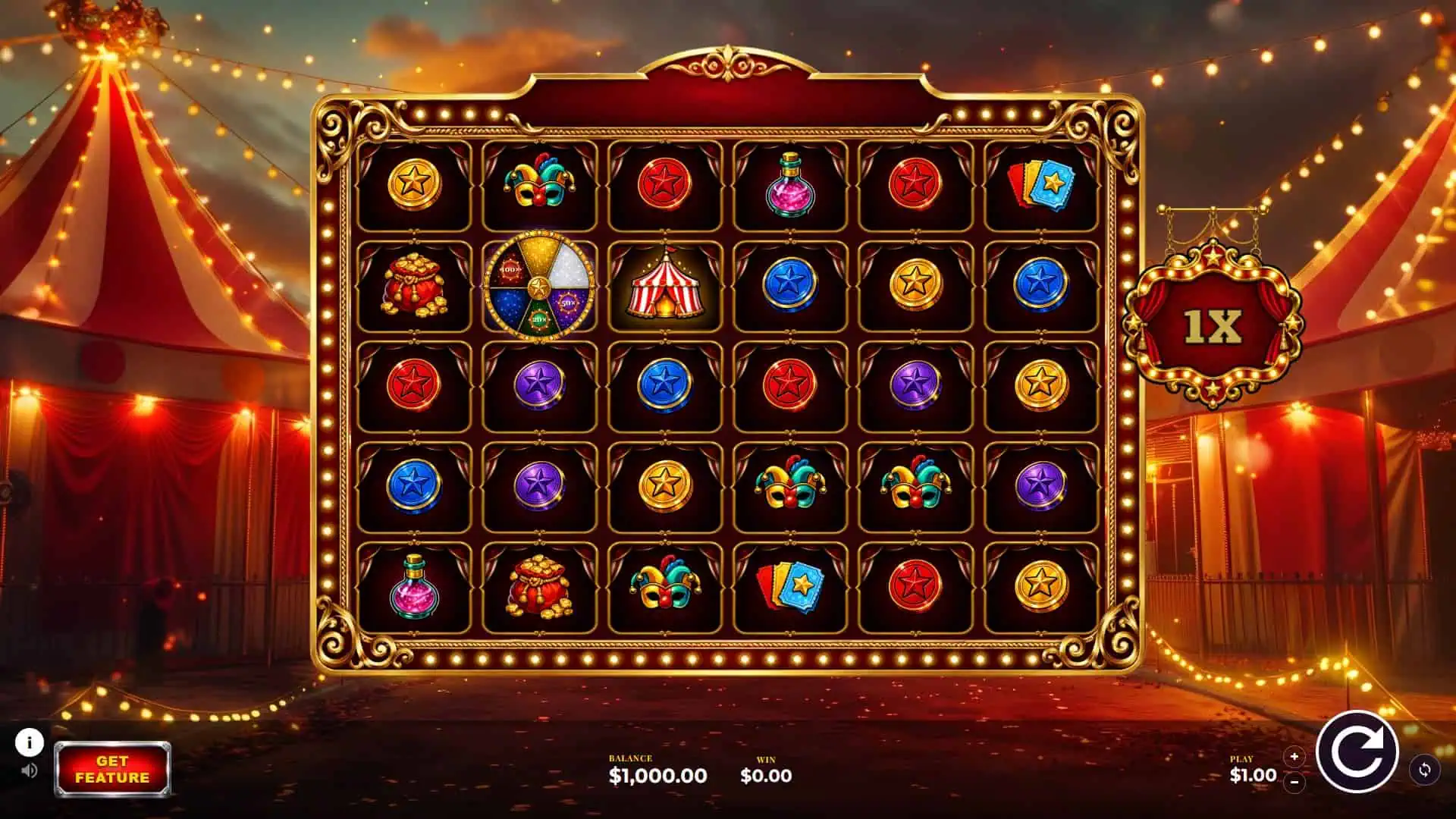Carnival Wheel slot gameplay reels