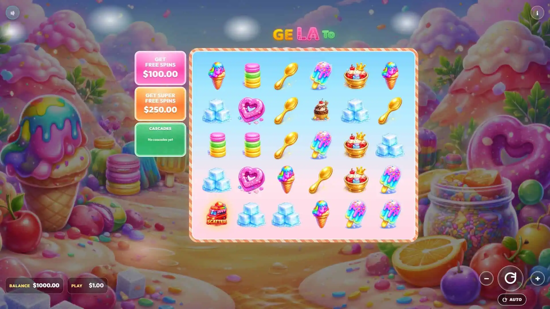 Gelato slot gameplay reels
