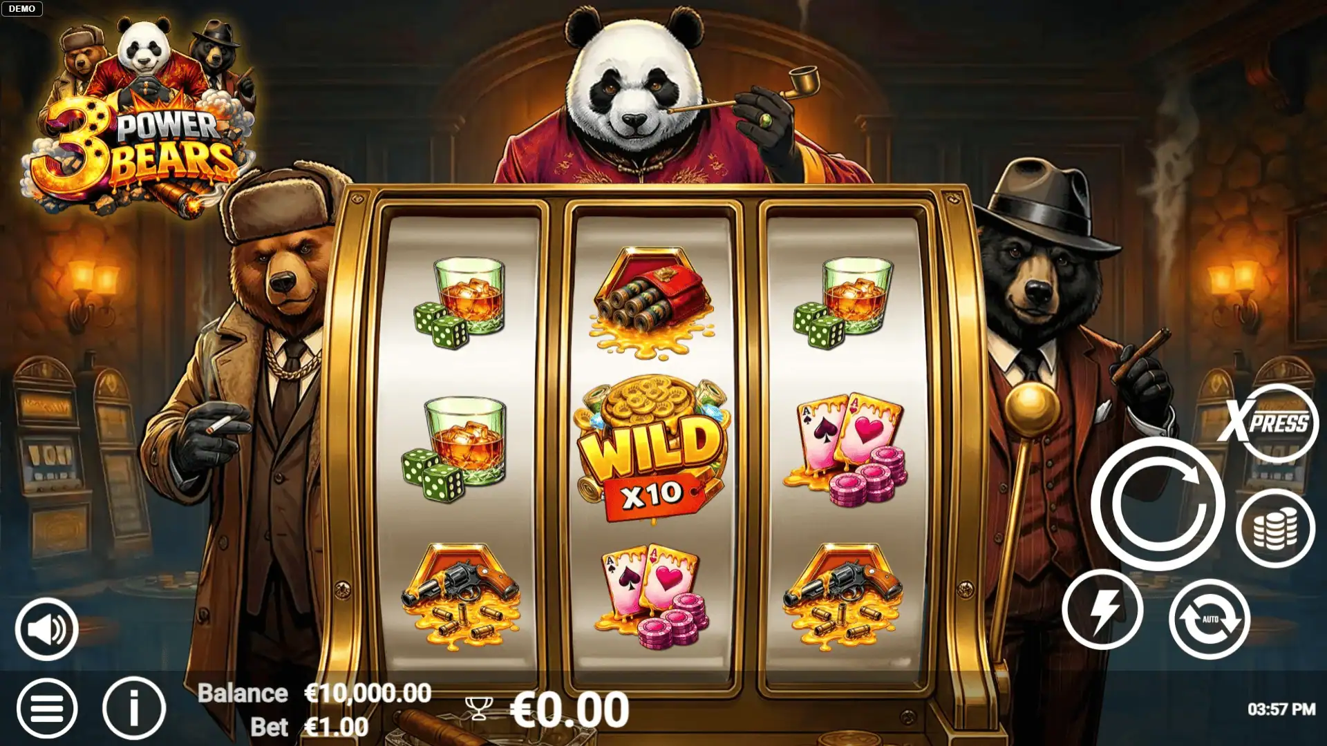 3 Power Bears slot gameplay reels