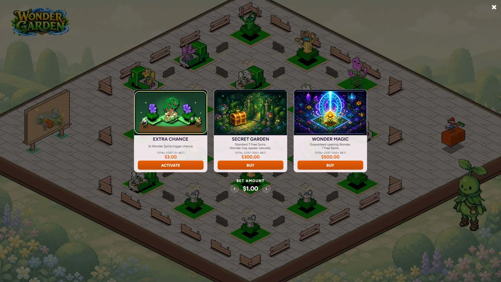 Wonder Garden bonus buy menu