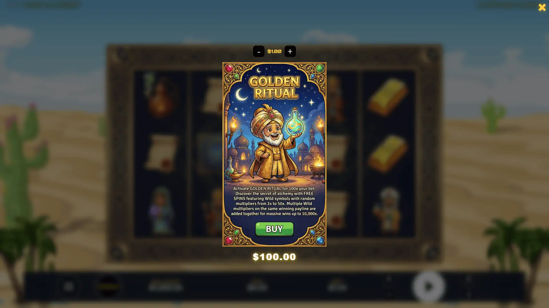 Arab Alchemist bonus buy menu