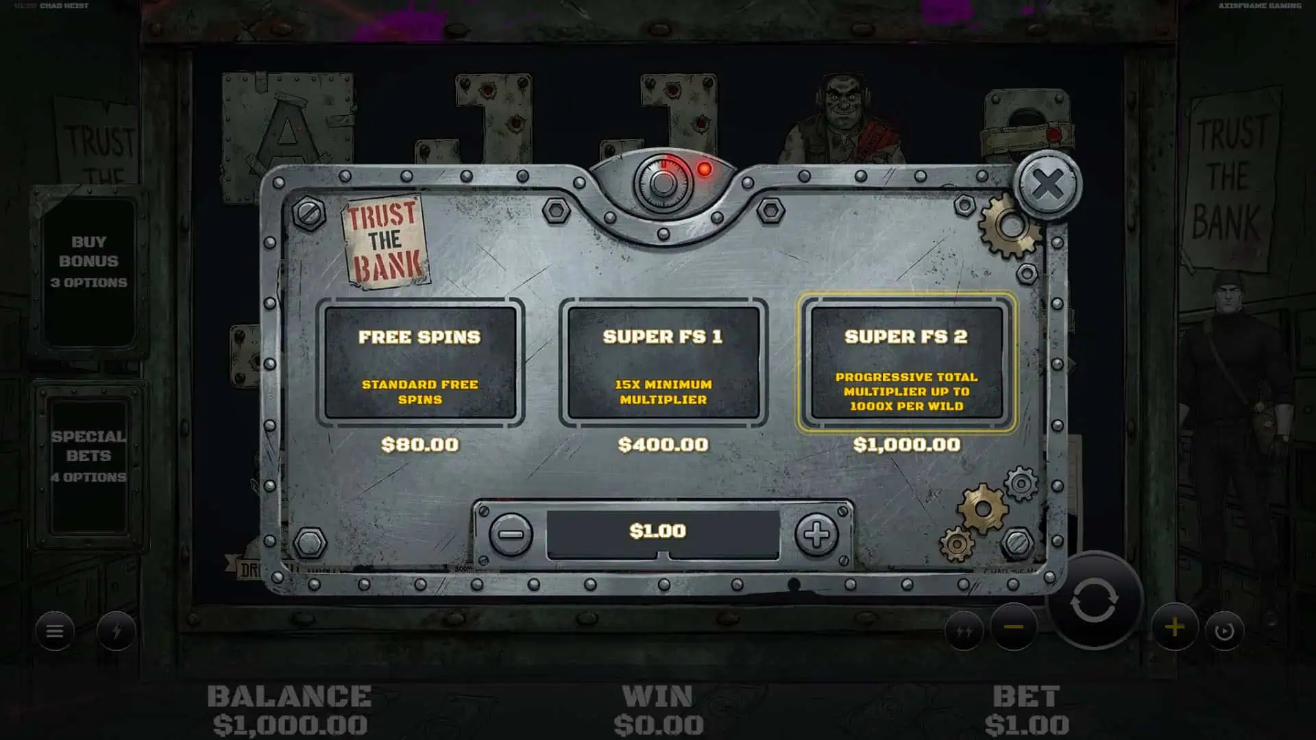 Chad Heist bonus buy menu