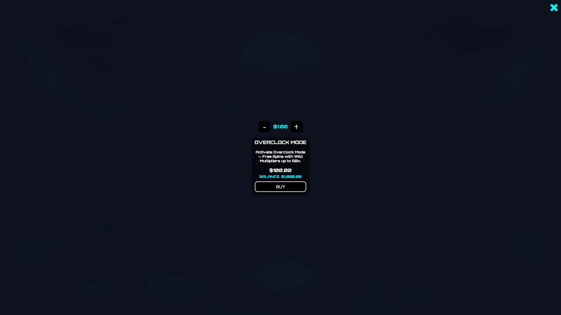 Overclock System bonus buy menu