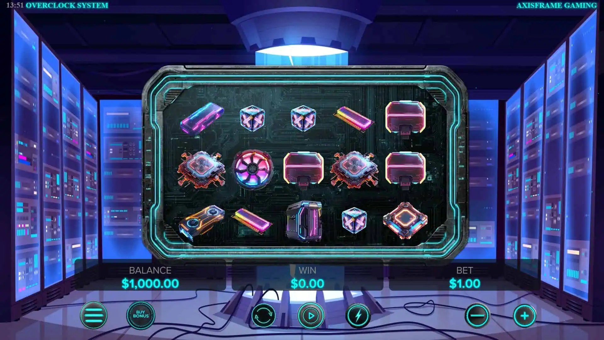 Overclock System slot gameplay reels