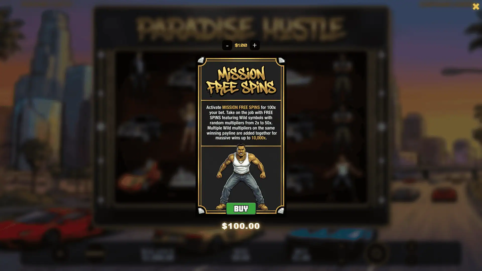 Paradise Hustle bonus buy menu
