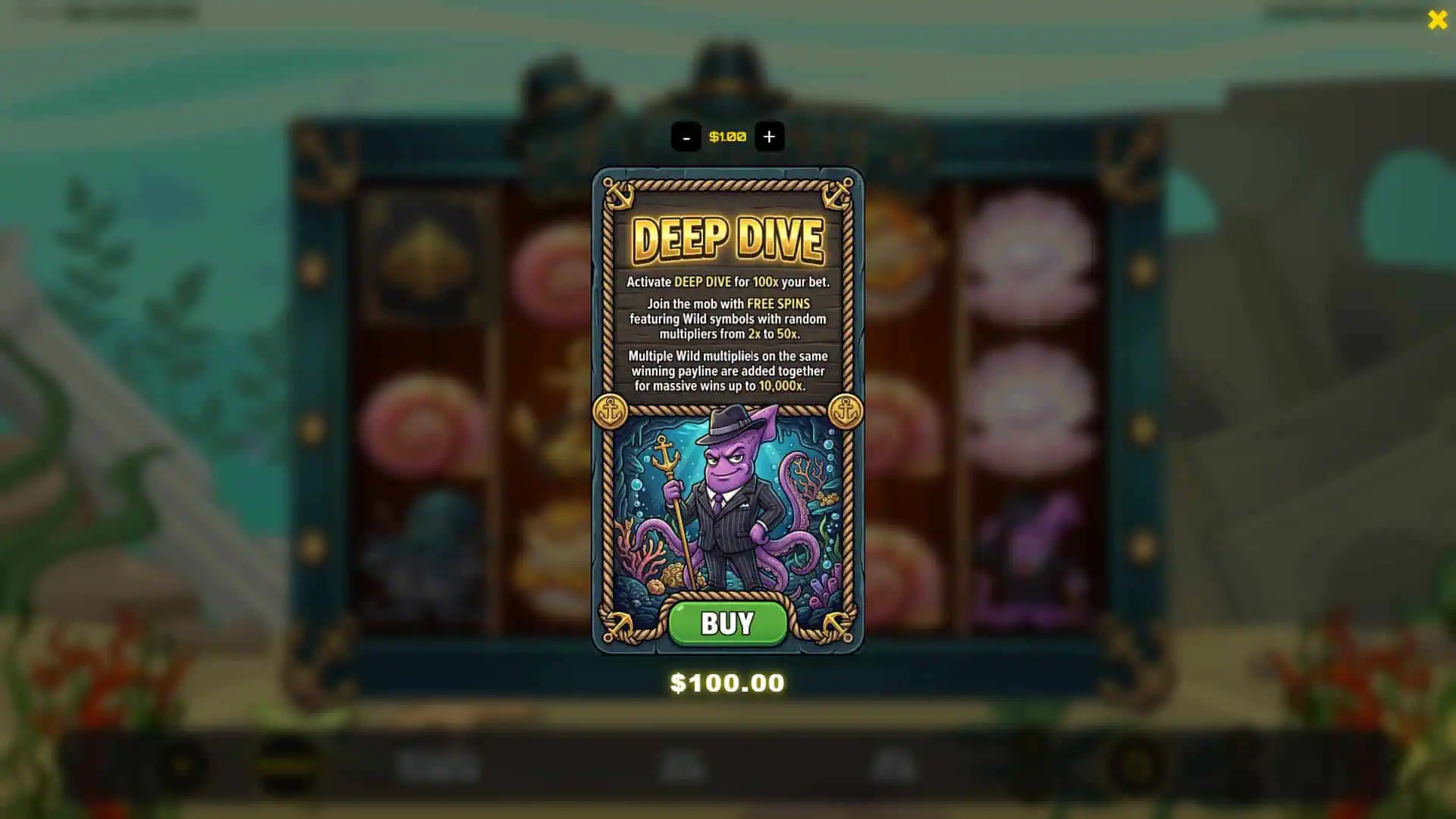 Sea Mobsters bonus buy menu