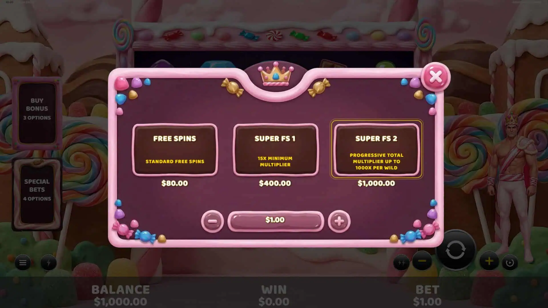 Sugar Chad bonus buy menu