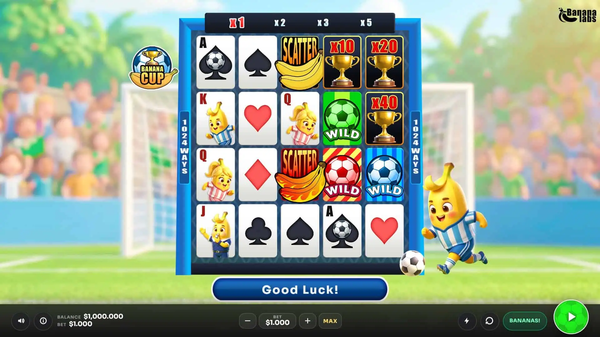 Banana Cup slot gameplay reels