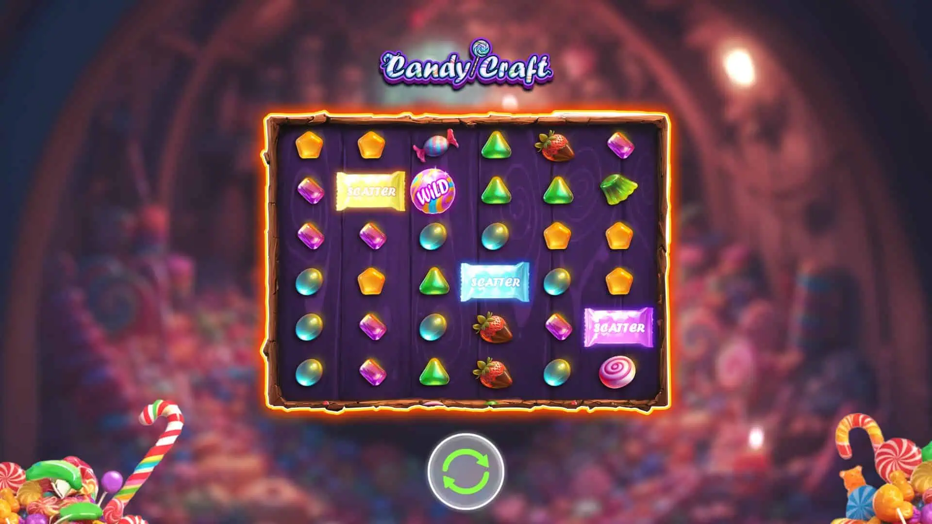 Candy Craft slot gameplay reels