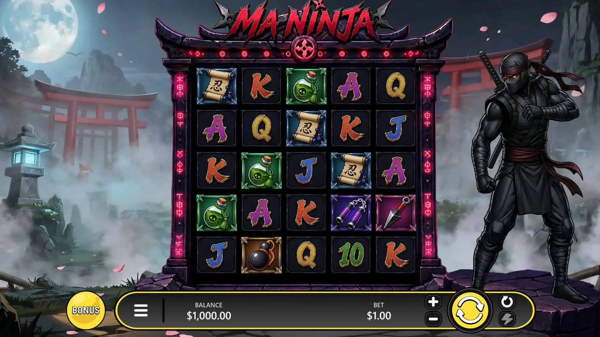 Ma Ninja slot gameplay reels