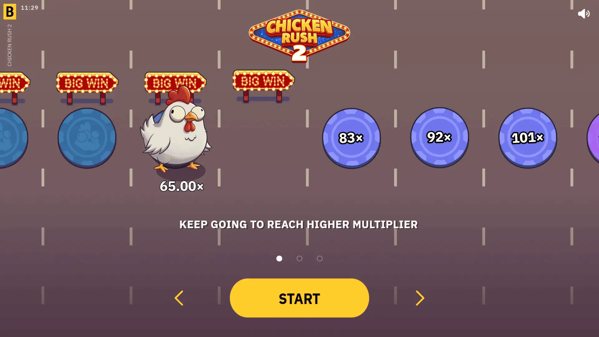 Chicken Rush 2 slot intro screen