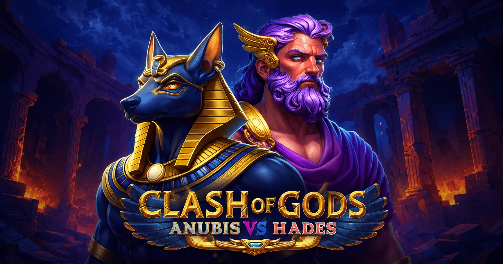 Clash of Gods: Anubis vs Hades Slot Free Play by BGaming slot cover image